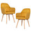 Costway 65342709 Set of 2 Mid-Back Accent Leisure Armchairs-Yellow