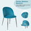 Costway 57329861 Set of 2 Upholstered Velvet Dining Chair with Metal Base for Living Room-Teal