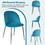 Costway 57329861 Set of 2 Upholstered Velvet Dining Chair with Metal Base for Living Room-Teal
