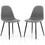 Costway 62419753 Dining Chairs Set of 2 with Black Metal Legs-Gray