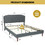 Costway 05294163 Upholstered Bed Frame with Adjustable Diamond Button Headboard-Full Size