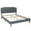Costway 05294163 Upholstered Bed Frame with Adjustable Diamond Button Headboard-Full Size