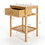 Costway 61547928 Set of 2 Bamboo End Tables with Drawer and Open Shelf-Natural