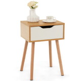 Costway Set of 1/2 Modern Nightstand with Storage Drawer for Bedroom Living Room-1 Piece