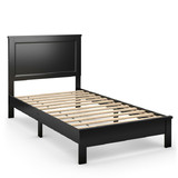 Costway 12837950 Twin Size Platform Bed Frame with Rubber Wood Leg-Black