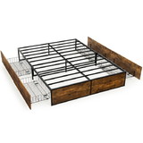 Costway 95062348 Metal Bed Frame with 4 Drawers-Full Size