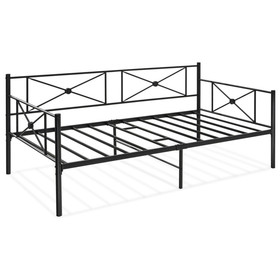 Costway 93107254 Metal Daybed Frame Twin Size with Slats-Black