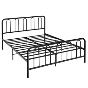 Costway 43825971 Full/Queen Size Metal Bed Frame with Headboard and Footboard-Queen Size
