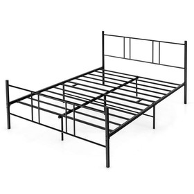 Costway 57309681 Full/Queen Size Platform Bed Frame with High Headboard-Queen Size