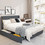 Costway 85217403 Full/Queen Size Upholstered Bed Frame with 4 Storage Drawers-Full Size