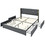 Costway 85217403 Full/Queen Size Upholstered Bed Frame with 4 Storage Drawers-Full Size