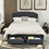 Costway 58362497 Platform Bed Frame with 4 Storage Drawers Adjustable Headboard