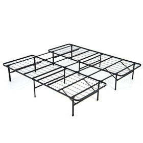 Costway 16874059 Queen/King Size Folding Steel Platform Bed Frame for Kids and Adults-King Size
