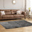 Costway 78342165 5 x 7 Feet Modern Rectangular Soft Shag Area Rug for Living Room Bedroom-Gray