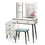 Costway 19724836 Vanity Makeup Table Set with Lighted Mirror-White