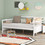 Costway 25879416 Full Size Metal Daybed Frame with Guardrails-White