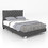 Costway 25379184 Full/Queen Size Upholstered Bed Frame with Velvet Headboard-Full Size