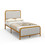 Costway 84739215 Upholstered Gold Platform Bed Frame with Velvet Headboard-Twin Size