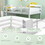 Costway 72961483 Twin Size Bunk Bed with Convertible Bookcase and Ladder-White