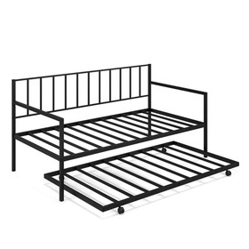 Costway 73529486 Twin Size Daybed and Trundle Frame Set Trundle Bedframe