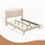 Costway 45172683 Full/Queen Size Upholstered Bed Frame with Geometric Wingback Headboard-Full Size