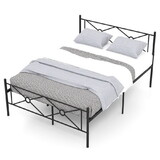 Costway Full/Queen Size Metal Platform Bed Frame with Headboard and Footboard-Full Size