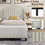 Costway 18674925 Heavy Duty Upholstered Bed Frame with Rivet Headboard-Twin Size