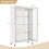 Costway 91825743 Rolling Storage Armoire Closet with Hanging Rod and Adjustable Shelf-White