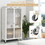 Costway 91825743 Rolling Storage Armoire Closet with Hanging Rod and Adjustable Shelf-White