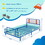 Costway 57316894 Twin Size Kids Bed Frame Car Shaped Metal Platform Bed with Upholstered Headboard