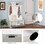 Costway 94316725 3 in 1 Coat Rack with Entryway Bench and Hooks and Enclosed Cabinet-White