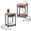 Costway 28396157 2 Pieces Bedside Nightstand Set with Open Shelf and Charging Station-Rustic Brown
