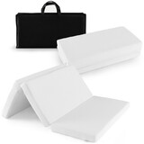 Costway 79483512 Portable Tri-fold Pack and Play Mattress Pad with Gel-Infused Memory Foam-White