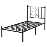 Costway Twin/Full/Queen Size Platform Bed Frame with Sturdy Metal Slat Support-Twin Size