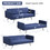 Costway 54673180 3 Seat Convertible Linen Fabric Futon Sofa with USB and Power Strip-Blue