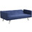 Costway 54673180 3 Seat Convertible Linen Fabric Futon Sofa with USB and Power Strip-Blue