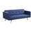 Costway 54673180 3 Seat Convertible Linen Fabric Futon Sofa with USB and Power Strip-Blue