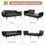 Costway 60487523 3 Seat Convertible Sofa Bed with Adjustable Backrest for Living Room-Black