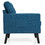 Costway 21594076 Mid-Century Upholstered Armchair Club Chair with Rubber Wood Legs-Blue