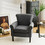 Costway 38019675 Upholstered Fabric Accent Chair with Adjustable Foot Pads-Dark Gray