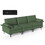 Costway 38572691 Large 3-Seat Sofa Sectional with Metal Legs and 2 USB Ports for 3-4 people-Green