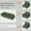 Costway 38572691 Large 3-Seat Sofa Sectional with Metal Legs and 2 USB Ports for 3-4 people-Green