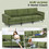 Costway 65123984 3-Seat Sofa Sectional with Side Storage Pocket and Metal Leg-Army Green