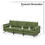 Costway 65123984 3-Seat Sofa Sectional with Side Storage Pocket and Metal Leg-Army Green