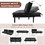 Costway 69487153 Convertible Memory Foam Futon Sofa Bed with Adjustable Armrest-Black