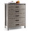 Costway 73481269 Modern 5-Drawer Multipurpose Chest Dresser with Metal Handles-Grey