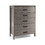 Costway 73481269 Modern 5-Drawer Multipurpose Chest Dresser with Metal Handles-Grey