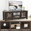 Costway 65431278 55 Inch Retro TV Stand Media Entertainment Center with Mirror Doors and Drawer-Dark Brown