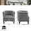 Costway 16735298 Modern Accent Chair with Ottoman Armchair Barrel Sofa Chair and Footrest-Grey