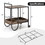 Costway 76154329 Rolling Buffet Serving Cart with Removable Metal Wire Wine Rack-Brown